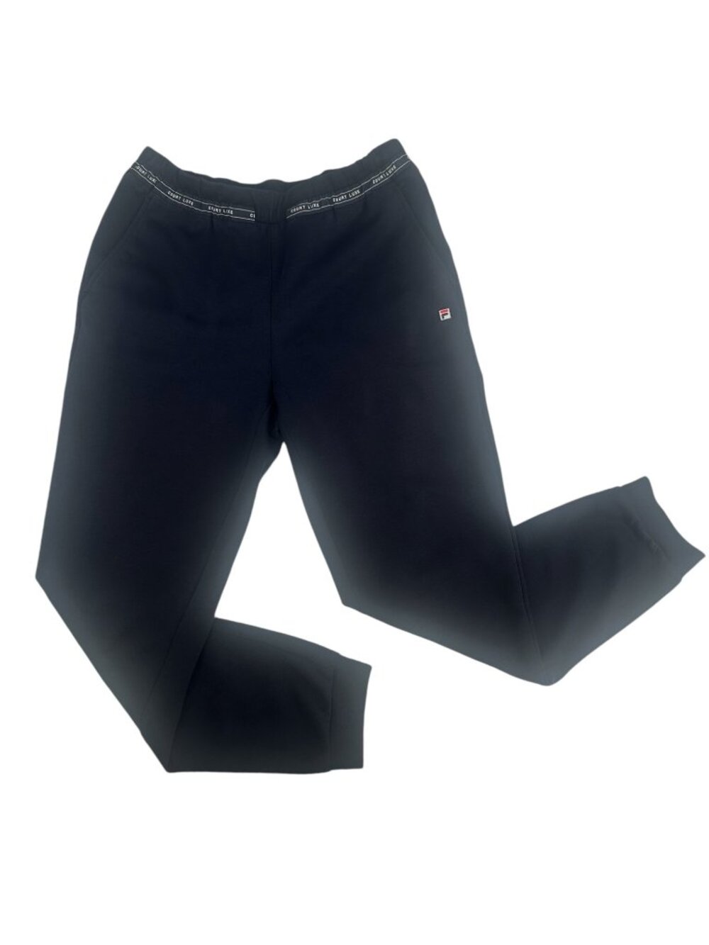 FILA Tapered Pants Unisex XL Navy Blue Court Luxe Joggers Track Athletic Preppy